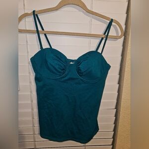 J Crew Teal tankini Top